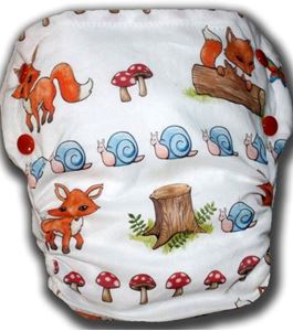 Imaginea Toadstools, Snails and Foxes Tails - Medium AI2 Cloth Diaper